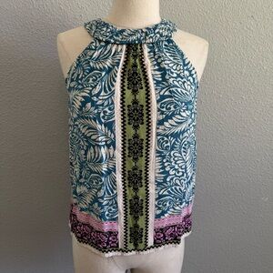 LOFT Halter PrintedBlouse‎ Size XS EUC